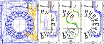 Figure 4. The line guidance approach applied to the trajectory evaluation for port 16 in level B1 of the Tokamak Building.