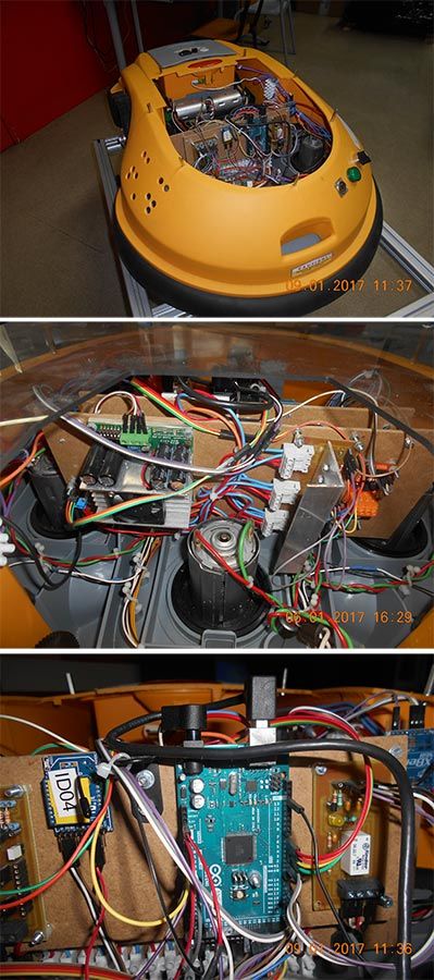 Figure 2. Waxing robot components and circuits.