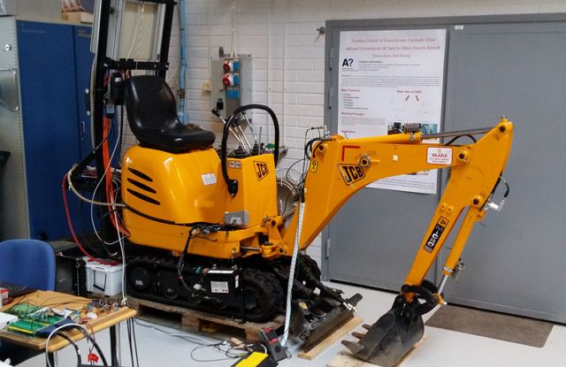 The one-tonne micro excavator modeled by Aalto University and Tampere University researchers in the EL-Zon and EZE projects