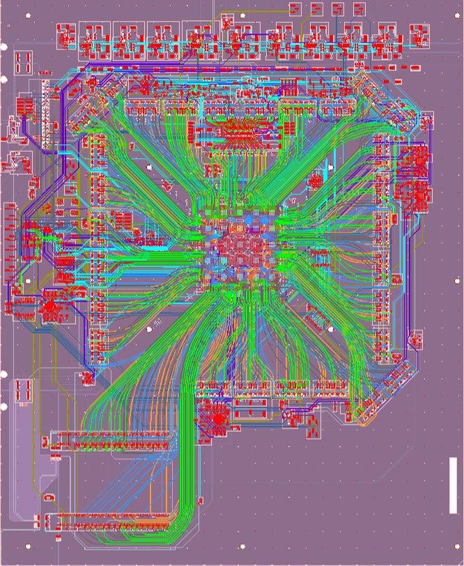 An example printed circuit board for post-layout verification of signal integrity.