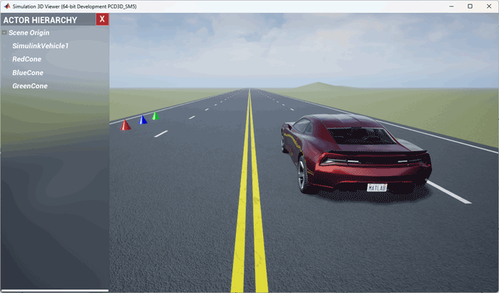 Actor hierarchy with names of all actors in the 3D environment