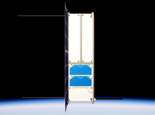 Front view of CubeSat.