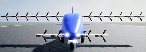 Front view of custom aircraft.