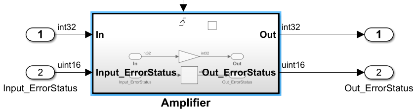 Amplifier block with the Input_ErrorStatus inport.