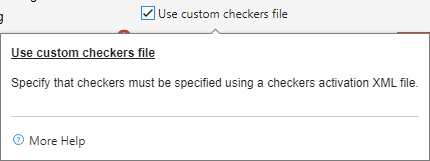 A typical tooltip that appears on a Polyspace option.