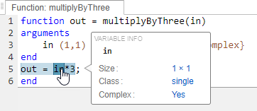 Screenshot of code generation report showing that the argument in has complex type.