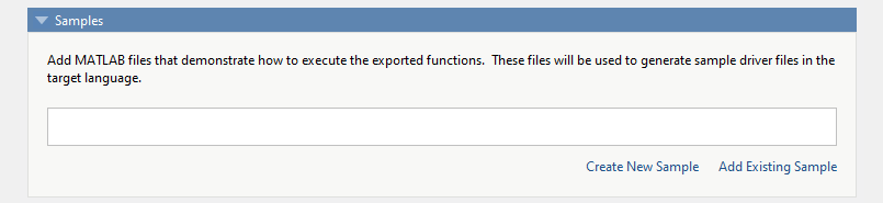 Samples section of the Library Compiler with the buttons 'Create New Sample' and 'Add Existing Sample'