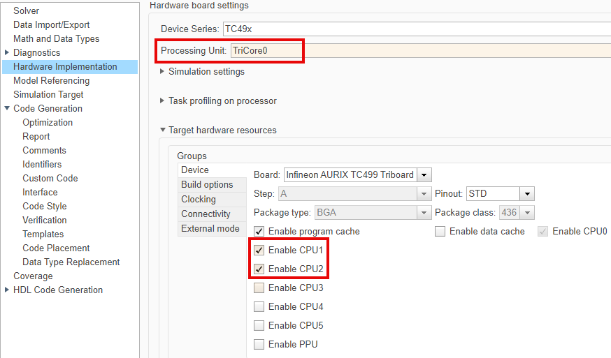 Enabling participating cores for TriCore 0