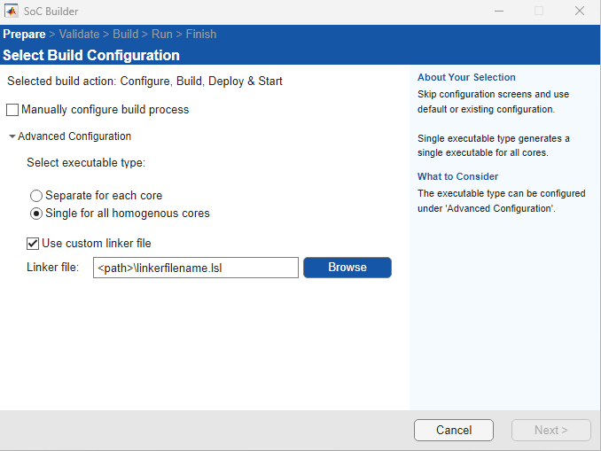 single ELF selection for infineon aurix