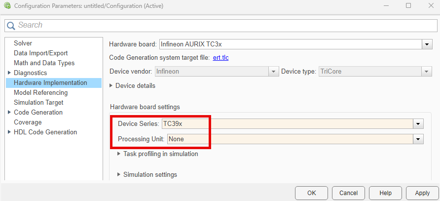 top-level model configuration parameters