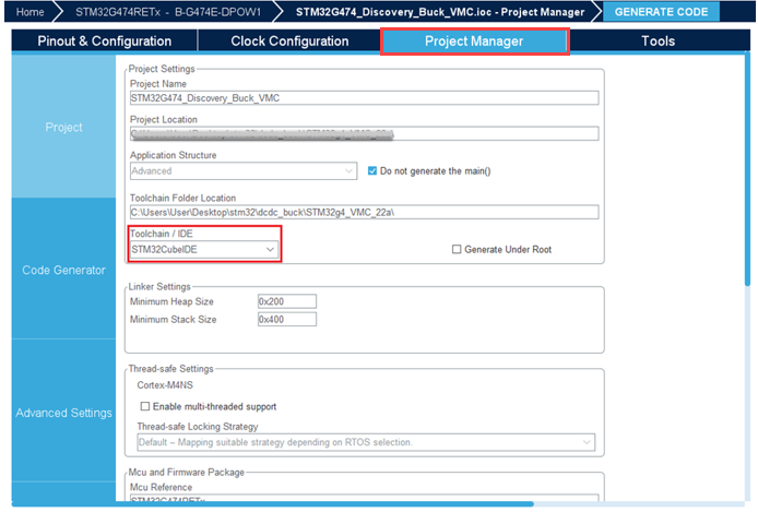 STM32CubeMX configuration