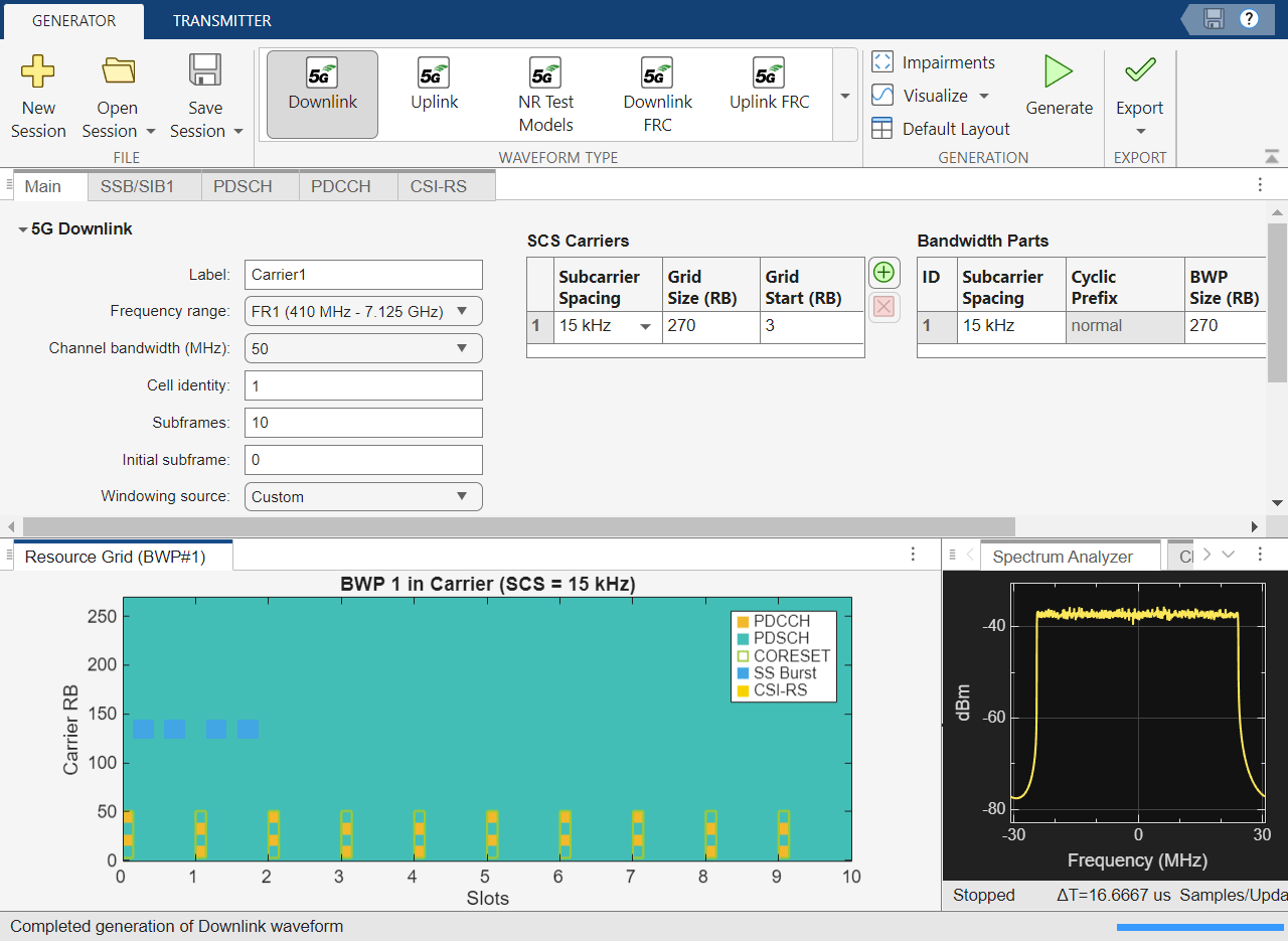 App-Based 5G Waveform Generation