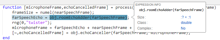 Generate C++ Code for MATLAB Class That Performs Acoustic Echo Cancellation (AEC)