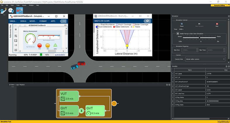 Autonomous Emergency Braking with RoadRunner Scenario