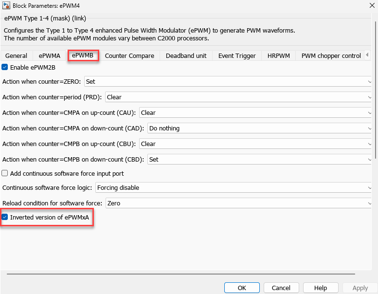 Generate ePWM Waveform for Specified Frequency and Duty Cycle