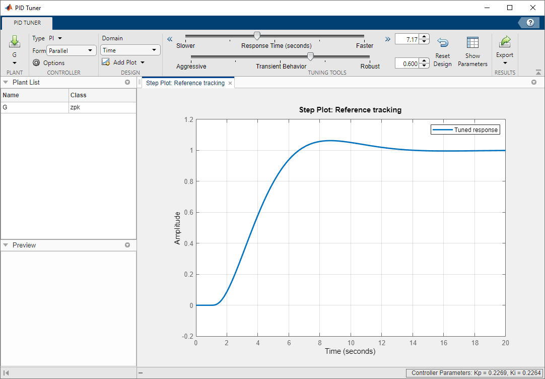 Design PID Controller for Disturbance Rejection Using PID Tuner