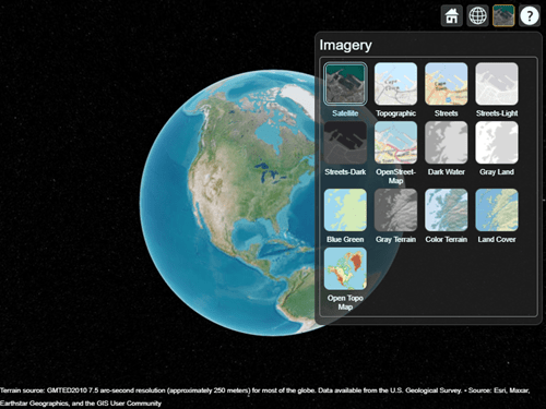 A new Site Viewer. The Imagery tab shows a selection of basemaps, including the OpenTopoMap basemap..