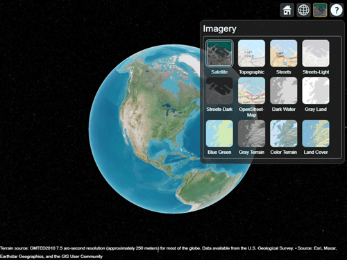 The Imagery tab in a new Site Viewer. The tab does not show the OpenTopoMap basemap.