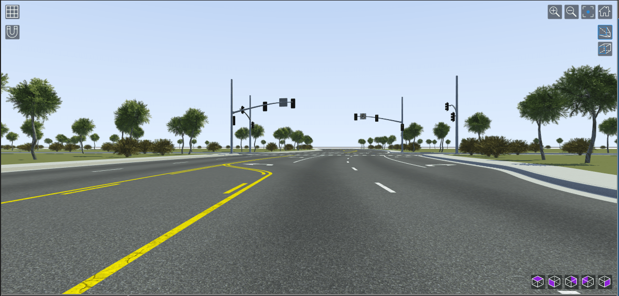 Traffic signal as seen from the front of the car in the 'front' camera view.