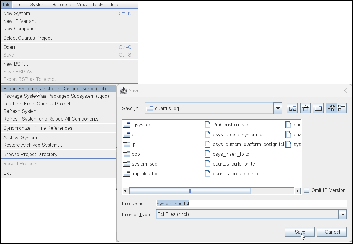 File and Save window