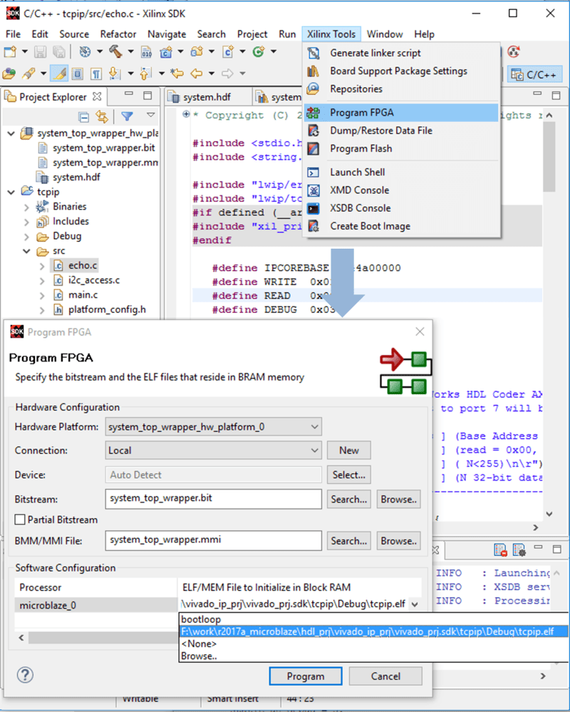 IP Core Generation Workflow with a MicroBlaze processor: Xilinx Kintex-7 KC705