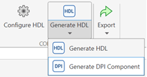 Generate HDL drop down menu