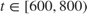 $t\in[600,800)$