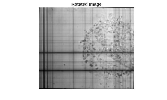 Figure contains an axes object. The hidden axes object with title Rotated Image contains an object of type image.