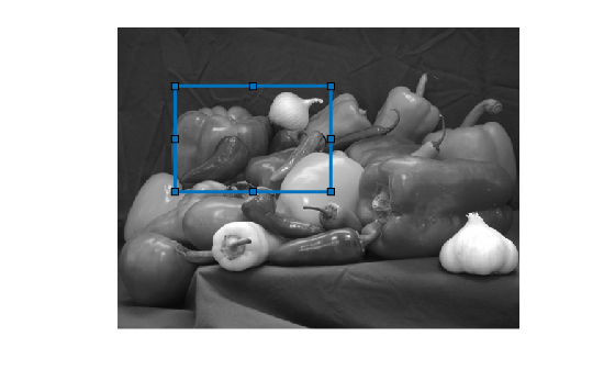 Figure contains an axes object. The hidden axes object contains 2 objects of type image, images.roi.rectangle.