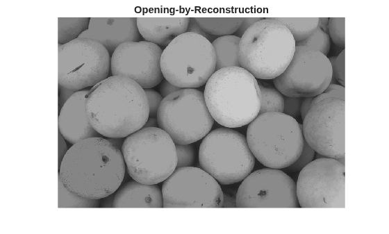 Figure contains an axes object. The hidden axes object with title Opening-by-Reconstruction contains an object of type image.