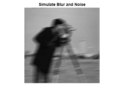 Figure contains an axes object. The hidden axes object with title Simulate Blur and Noise contains an object of type image.