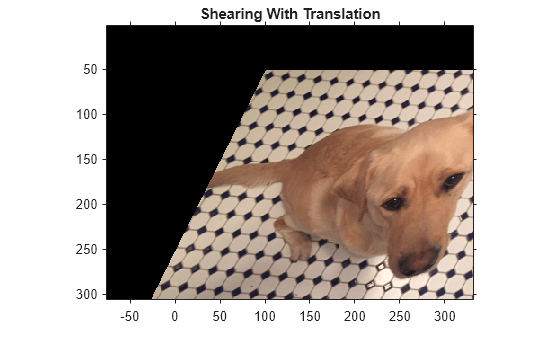 Figure contains an axes object. The axes object with title Shearing With Translation contains an object of type image.