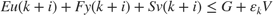 $$Eu\left( {k + i} \right) + Fy\left( {k + i} \right) +
Sv\left( {k + i} \right) \le G + {\varepsilon _k}V$$