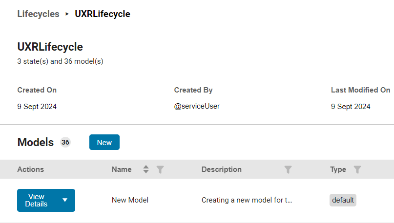 Lifecycle details page