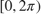 $[0, 2\pi)$