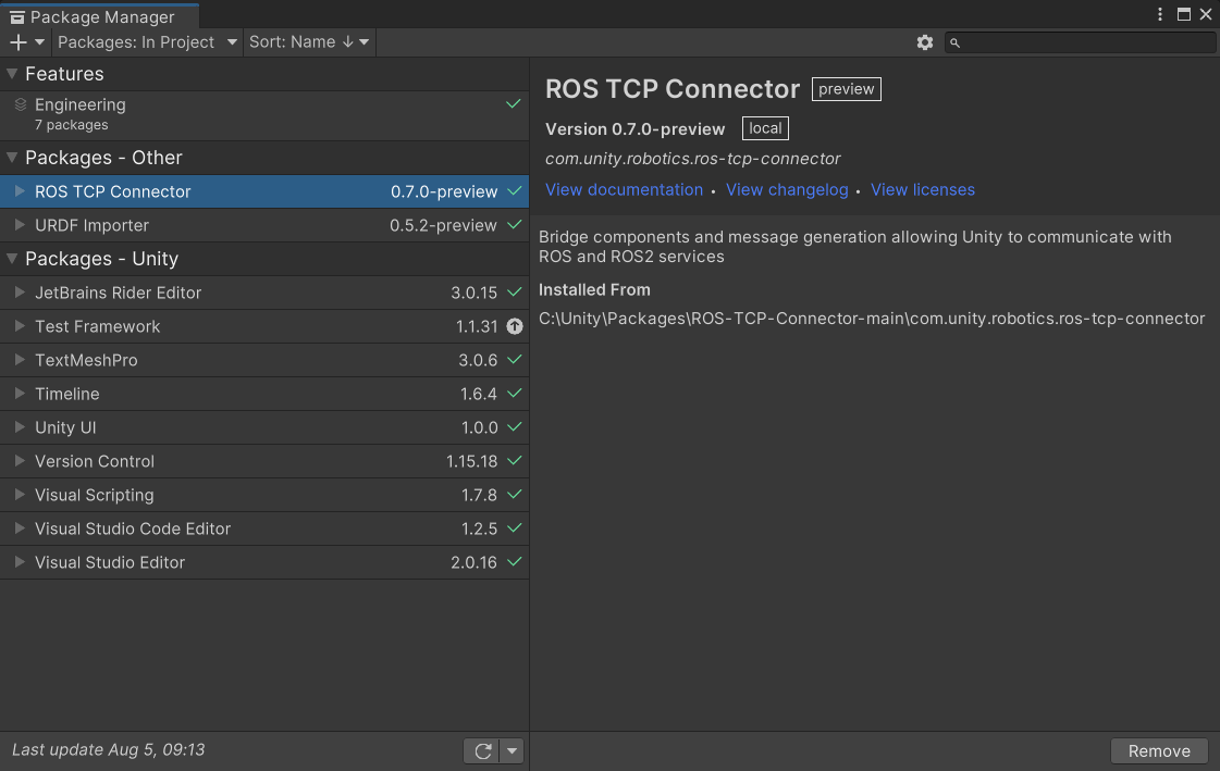 ROS TCP Connector