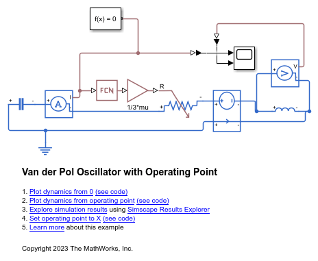 Operating Point for Van der Pol Oscillator