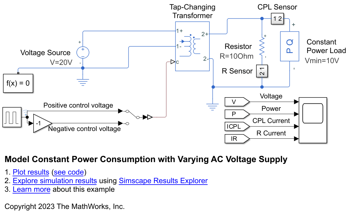Model Constant Power Consumption with Varying AC Voltage Supply