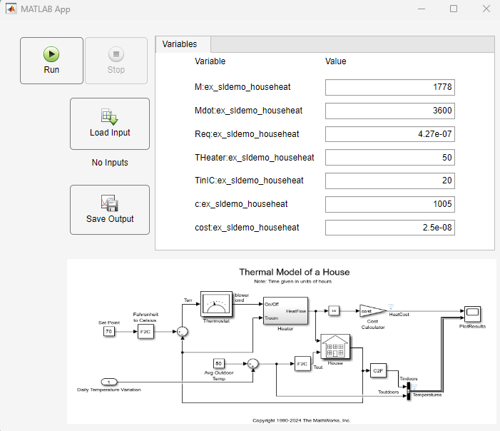 Load External Inputs and Save Output for a Simulink Model Using App Designer