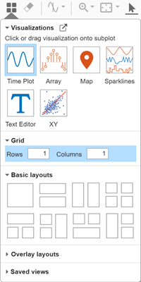 Visualizations and layouts menu