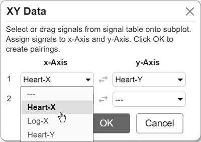 XY Data dialog box