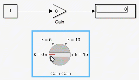 Animation of the rotaryGain model during simulation