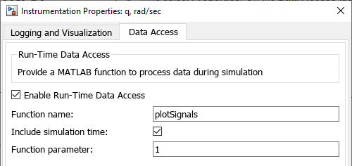 The Instrumentation Properties for the z, rad/sec signal