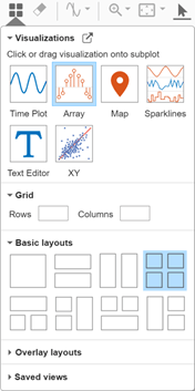 Visualizations and layouts menu