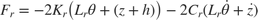 $$F_{r} = -2K_r \big(L_r\theta + (z + h)\big) -2C_r ( L_r \dot{\theta} + \dot{z})$$