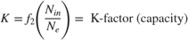 $$K= f_2 \Bigg ( \frac{N_{in}}{N_e} \Bigg )= \mbox{ K-factor (capacity)}$$