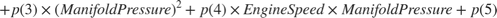 $$ + p(3) \times (Manifold Pressure)^2 + p(4) \times Engine Speed \times Manifold Pressure + p(5)$$