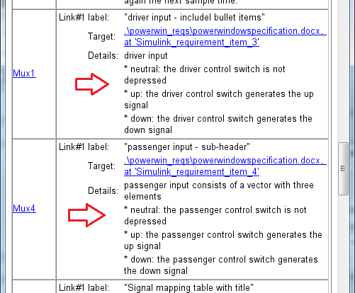 The generate report with child content from the linked subheader