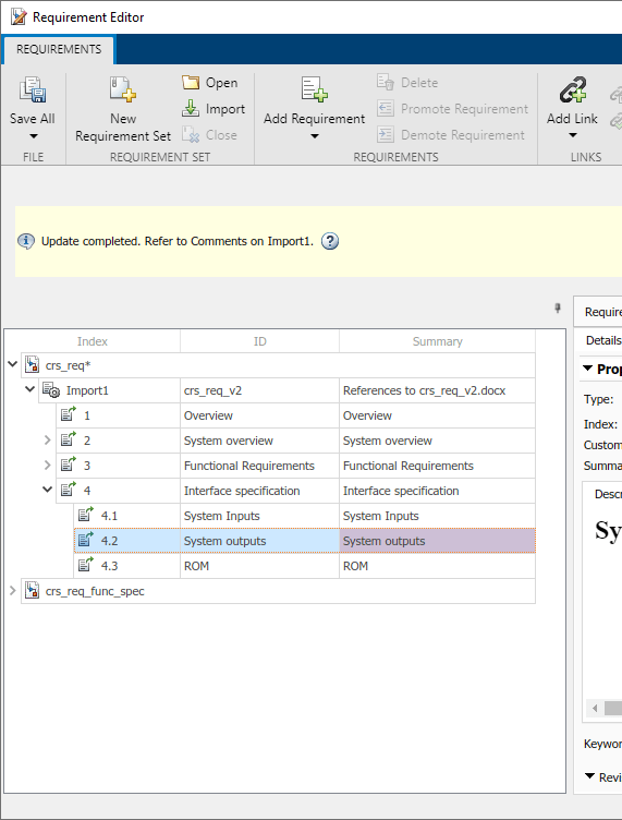 Use Command-Line API to Update or Repair Requirements Links