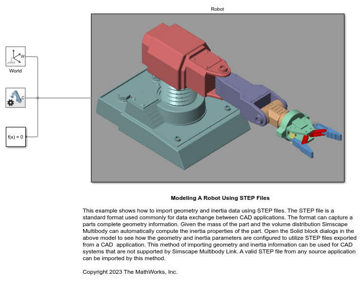 Modeling a Robot Using STEP Files